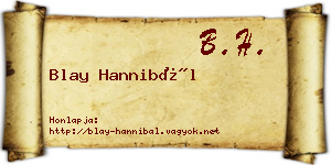 Blay Hannibál névjegykártya